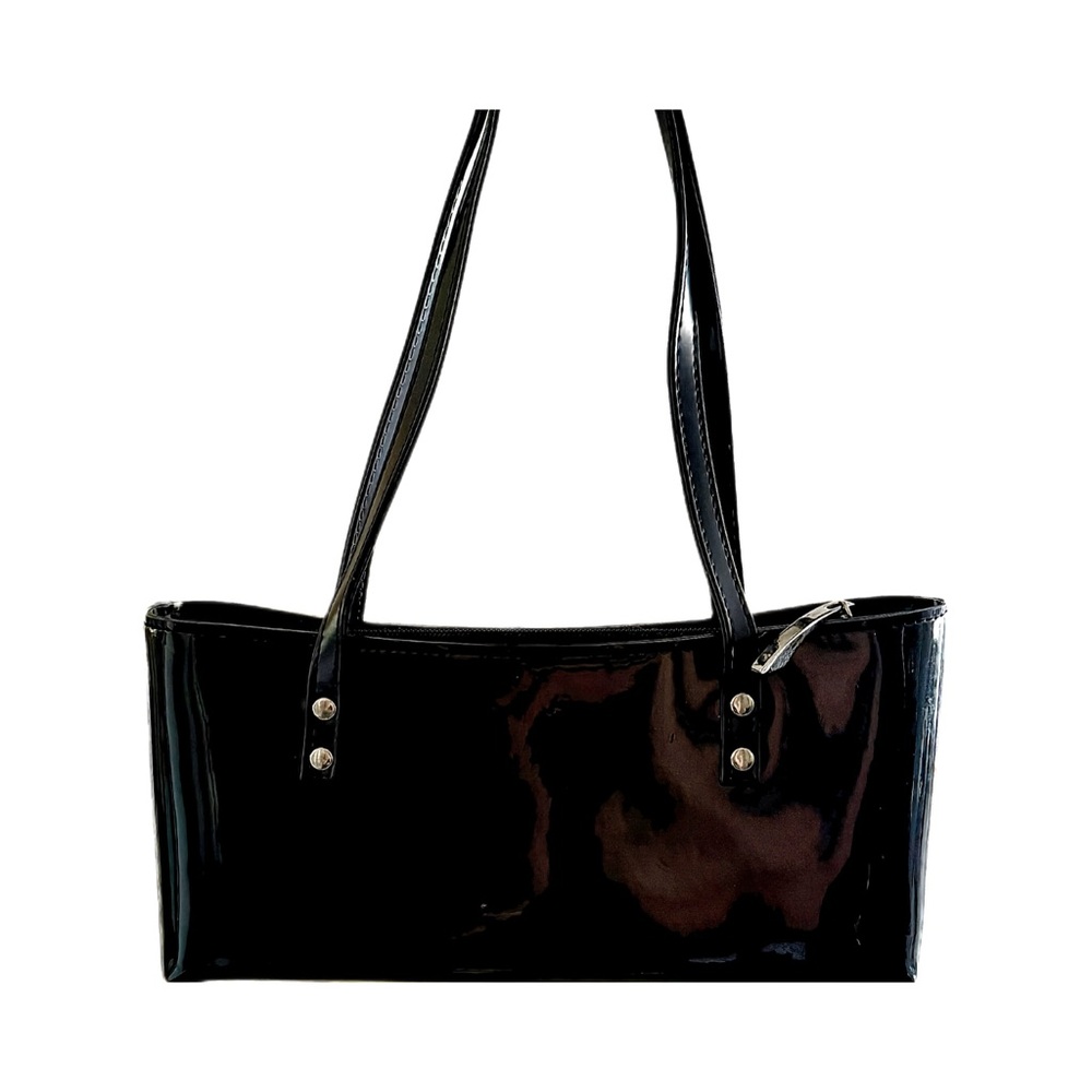 Beijo London Paris New York Vintage Y2K Uptown Black Patent Shoulder Bag - Picture 2 of 13
